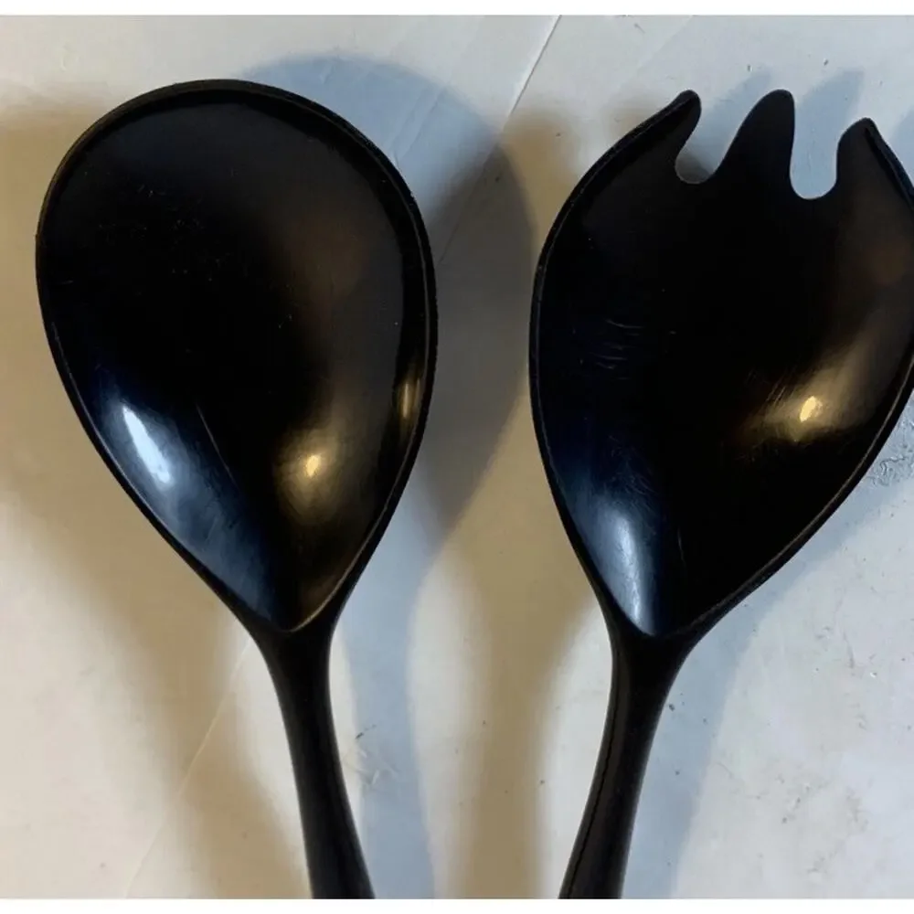 Vtg MCM Salad Utensils Catalina Pattern Decorators Stainless 1960s‎ Spoon Fork
